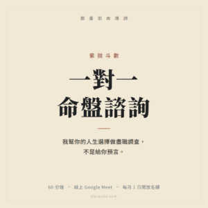 紫微斗數線上一對一命盤諮詢